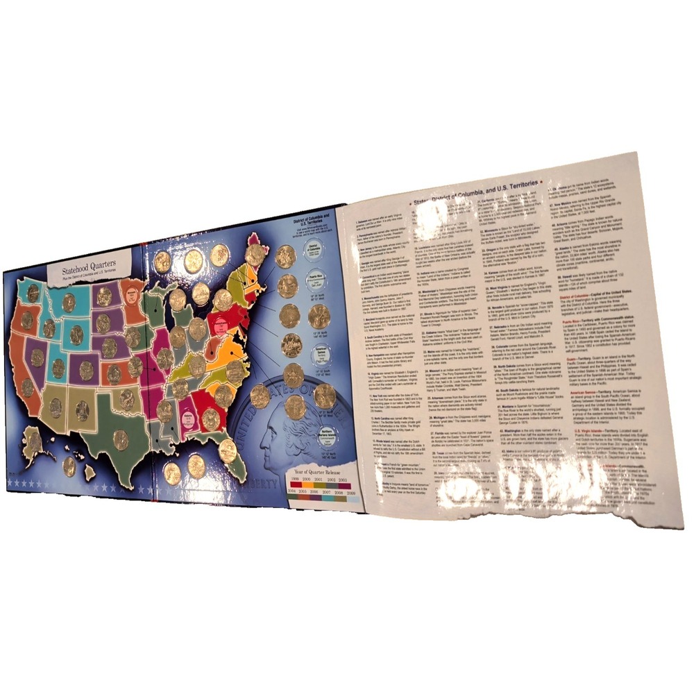 Statehood Quarters Collector's‎ Map 1999-2009 (Complete)-Whitman Publishing